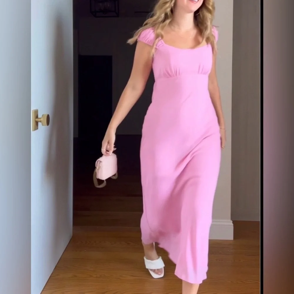 Women’s Abercrombie and Fitch pastel pink maxi dress size xs - Picture 8 of 10